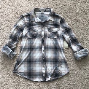 NEW Flannel Style Button Down Top